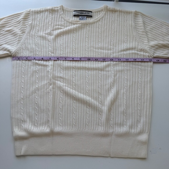 Vintage Crystal-Kobe Short Sleeve Sweater Top Size Petite Small - Picture 6 of 7